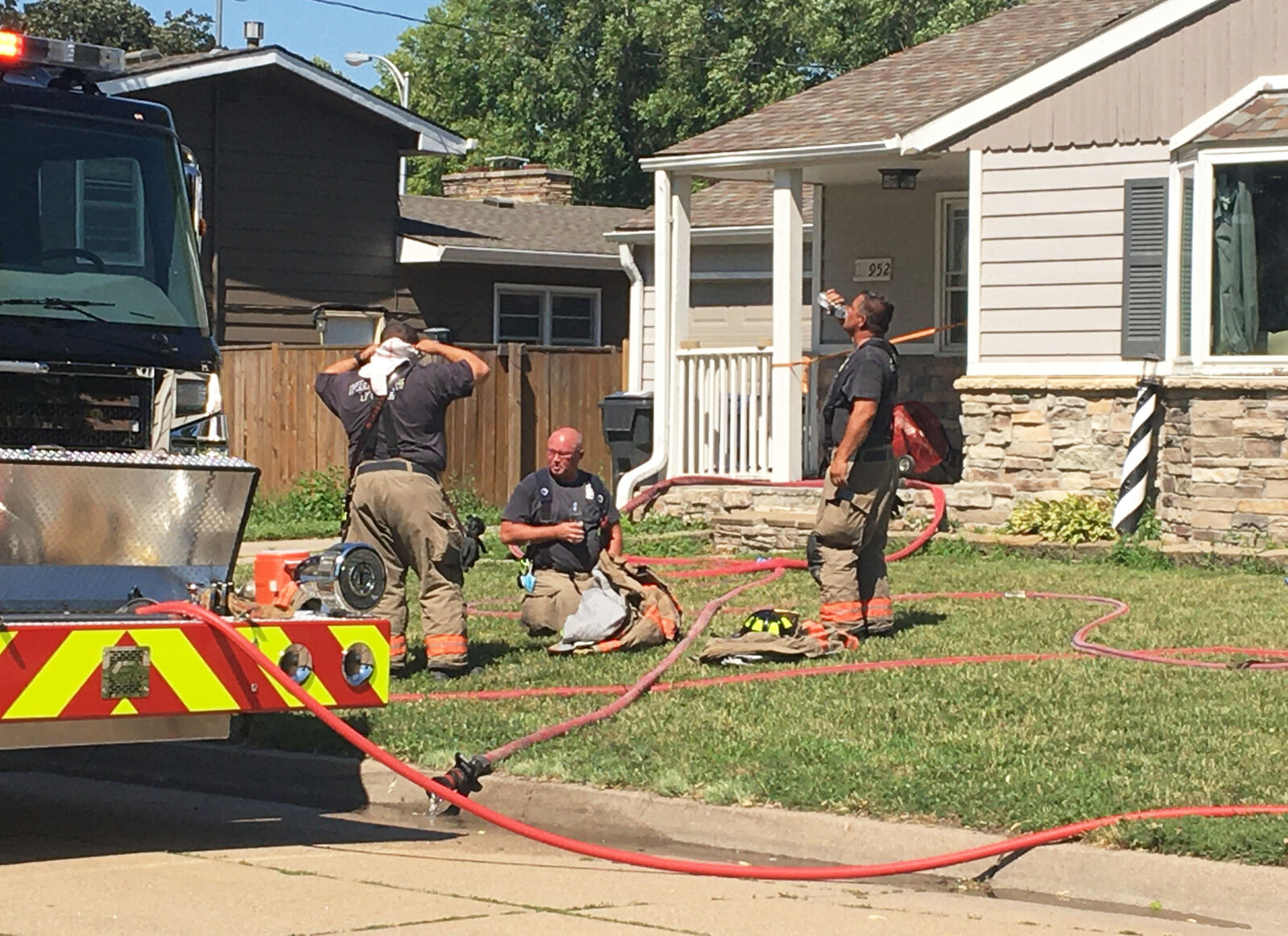 Firefighters cool off